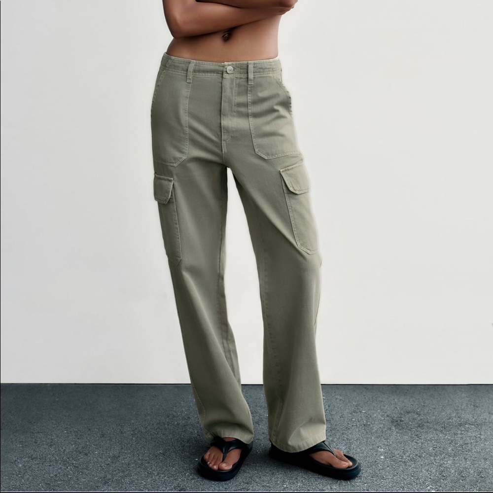Zara TRF Straight Leg Cargo Pants